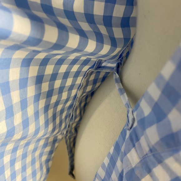 AVON BLUE & WHITE WRAP TOP - Picture 5 of 7